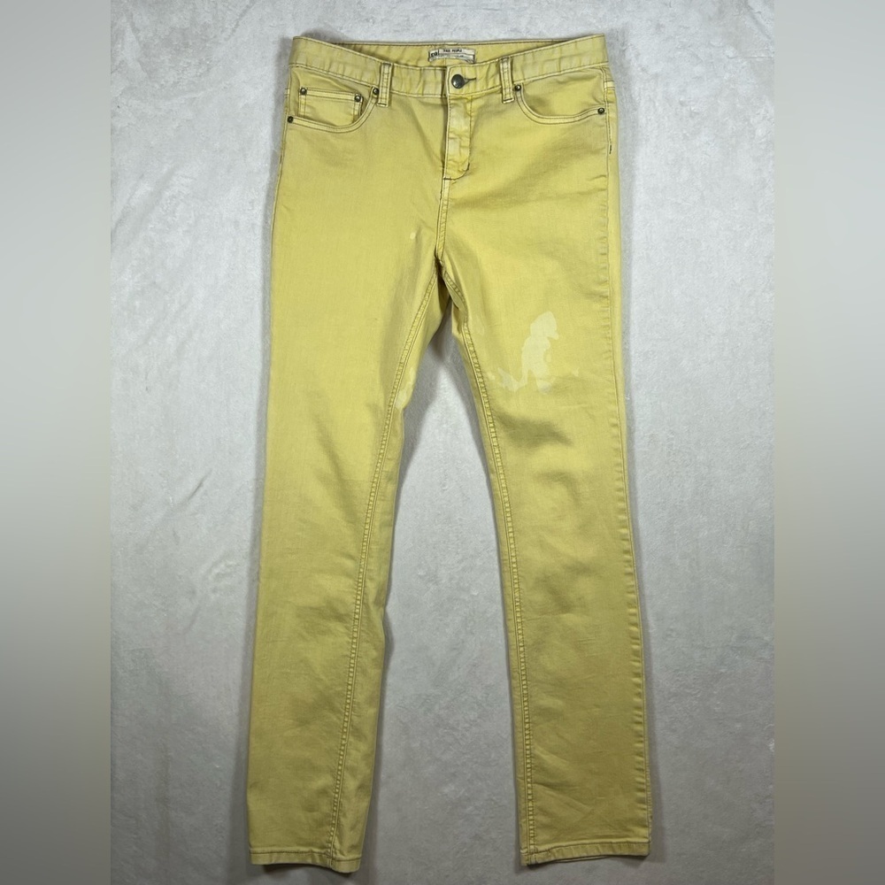Free People 29 Waist Distressed Trendy Yellow Jeans